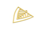 Brass Triangle Charm, 12 Raw Brass Triangle Shaped Charms With 1 Loop (28x27x0.60mm) A4494