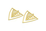 Brass Triangle Charm, 12 Raw Brass Triangle Shaped Charms With 1 Loop (28x27x0.60mm) A4494