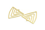 Brass Triangle Charm, 12 Raw Brass Triangle Shaped Charms With 1 Loop (30x29x0.60mm) A4497