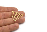 Brass Triangle Charm, 12 Raw Brass Triangle Shaped Charms With 1 Loop (30x29x0.60mm) A4497