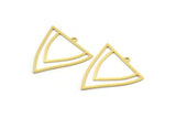 Brass Triangle Charm, 24 Raw Brass Triangle Shaped Charms With 1 Loop (28x26x0.60mm) A4476
