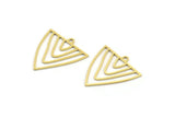 Brass Triangle Charm, 24 Raw Brass Triangle Shaped Charms With 1 Loop (22x21x0.60mm) A4491