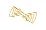 Brass Triangle Charm, 24 Raw Brass Triangle Shaped Charms With 1 Loop (22x21x0.60mm) A4491