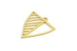 Brass Triangle Charm, 24 Raw Brass Triangle Shaped Charms With 1 Loop (22x19x0.60mm) A4501
