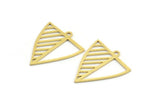Brass Triangle Charm, 24 Raw Brass Triangle Shaped Charms With 1 Loop (22x19x0.60mm) A4501