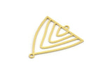 Brass Triangle Charm, 12 Raw Brass Triangle Shaped Charms With 2 Loops, Connector Findings (28x25x0.60mm) A4489