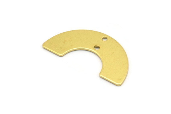 Brass Geometric Charm, 8 Raw Brass U Shaped Charms With 2 Holes, Pendants, Earring Findings (30x8x0.80mm) A4600