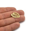 Brass Leaf Charm, 10 Raw Brass Leaf Shaped Charms, Findings (22x17x1mm) A4603