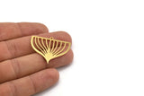 Brass Triangle Charm, 8 Raw Brass Triangle Shaped Charms With 1 Loop (30x35x0.60mm) A4503
