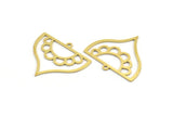 Brass Triangle Charm, 12 Raw Brass Triangle Shaped Charms With 1 Loop (24x27x0.60mm) A4511