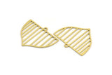 Brass Triangle Charm, 24 Raw Brass Triangle Shaped Charms With 1 Loop (21.5x26x0.60mm) A4504