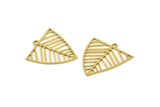 Brass Leaf Charm, 12 Raw Brass Triangle Leaf Charms With 1 Loop, Findings (22x21x0.60mm) A4519