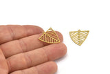 Brass Leaf Charm, 12 Raw Brass Triangle Leaf Charms With 1 Loop, Findings (22x21x0.60mm) A4519