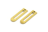 D Shape Rings - 12 Raw Brass D Shape Charms With 1 Hole (22x6x1mm) A4512
