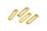 D Shape Rings - 12 Raw Brass D Shape Charms With 1 Hole (22x6x1mm) A4512