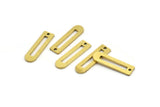 D Shape Rings - 12 Raw Brass D Shape Charms With 1 Hole (22x6x1mm) A4512