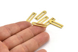 D Shape Rings - 12 Raw Brass D Shape Charms With 1 Hole (22x6x1mm) A4512