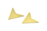 Brass Triangle Pendant, 4 Raw Brass Triangle Pendant With 2 Holes (33x33x33mm) Brass 045 A0114