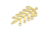 Brass Leaf Charm, 6 Raw Brass Branch Charms With 1 Loop, Charm Pendants (39x19x0.60mm) A4529