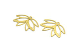 Brass Flower Charm, 10 Raw Brass Flower Shaped Charms With 1 Loop, Findings (19x29x0.60mm) A4553