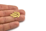 Brass Leaf Charm, 8 Raw Brass Leaf Charms With 1 Hole, Findings (25x20x0.60mm) A4554