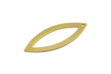 Brass Marquise Charm, 12 Raw Brass Oval Shaped Charms With 1 Hole (39x15x0.80mm) A4539