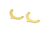 Brass Charm, 24 Raw Brass, Brass Pendants, Charm Pendants, U Shaped Charms, Brass U Shaped Charms With 2 Holes (15x23x0.60mm) A4517