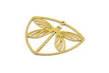 Brass Dragonfly Charm, 8 Raw Brass Dragonfly Charms With 1 Loop (30x36x0.60mm) A4546