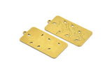 Brass Leaf Charm, 4 Raw Brass Rectangle Leaf Charms With 1 Loop, Charm Pendants (18x34x0.60mm) A4533