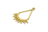 Brass Drop Charm, 24 Raw Brass Drop Charms With 1 Loop, Sun Charm (25x19x0.60mm) A4559