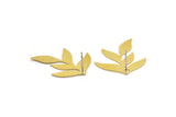 Brass Leaf Earring, 6 Raw Brass Leaf Shaped Stud Earrings, Findings (28x23x0.60mm) A4602