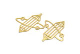 Brass Diamond Charm, 6 Raw Brass Diamond Shaped Charms With 1 Loop, Pendant Findings (50x48x0.60mm) A4641