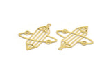 Brass Diamond Charm, 12 Raw Brass Diamond Shaped Charms With 1 Loop, Pendant Findings (31x29x0.60mm) A4632
