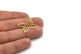 Brass Diamond Charm, 12 Raw Brass Diamond Shaped Charms With 1 Loop, Pendant Findings (31x29x0.60mm) A4632