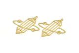 Brass Diamond Charm, 8 Raw Brass Diamond Shaped Charms With 1 Loop, Pendant Findings (42x40x0.60mm) A4642