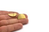 Brass Moon Earring, 6 Raw Brass Semi Circle Stud Earrings With 1 Hole (21x13x0.80mm) D0786 A4657