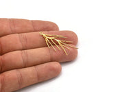 Gold Branch Charm, 4 Gold Plated Brass Tree Branch Charms With 1 Loop, Charms, Findings (41mm) N1229