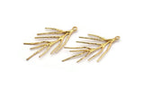 Gold Branch Charm, 4 Gold Plated Brass Tree Branch Charms With 1 Loop, Charms, Findings (41mm) N1229