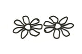 Black Daisy Charm, 2 Oxidized Black Brass Daisy Charms With 1 Hole, Pendants, Earrings (54x1mm) D0646 H0999
