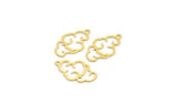 Brass Cloud Charm, 24 Raw Brass Cloud Shaped Charms With 1 Loop, Findings (22x13x0.60mm) A4638