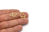 Brass Cloud Charm, 24 Raw Brass Cloud Shaped Charms With 1 Loop, Findings (22x13x0.60mm) A4638