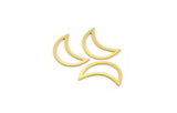 Brass Moon Blank, 24 Raw Brass Crescent Moon Blanks, Brass Blanks (19x8x0.60mm) A4646