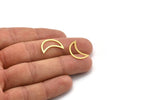 Brass Moon Blank, 24 Raw Brass Crescent Moon Blanks, Brass Blanks (19x8x0.60mm) A4646