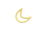Brass Moon Blank, 12 Raw Brass Crescent Moon Blanks, Brass Blanks (24x11x0.60mm) A4644