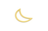 Brass Moon Blank, 12 Raw Brass Crescent Moon Blanks, Brass Blanks (28x12x0.60mm) A4647
