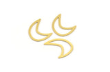 Brass Moon Blank, 24 Raw Brass Crescent Moon Blanks, Brass Blanks (19x9x0.60mm) A4645