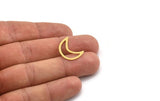 Brass Moon Blank, 24 Raw Brass Crescent Moon Blanks, Brass Blanks (19x9x0.60mm) A4645
