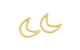 Brass Moon Blank, 24 Raw Brass Crescent Moon Blanks, Brass Blanks (19x9x0.60mm) A4645