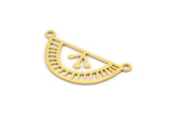 Brass Charm, 24 Raw Brass Ethnic Motif Charms With 2 Loops, Earring Charms, Pendant Charms, Connectors (13.5x27.5x0.60mm) A4622