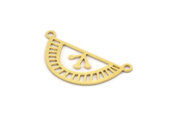 Brass Charm, 24 Raw Brass Ethnic Motif Charms With 2 Loops, Earring Charms, Pendant Charms, Connectors (13.5x27.5x0.60mm) A4622